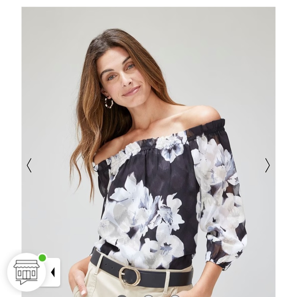 White House Black Market OTS Jacquard Blouse